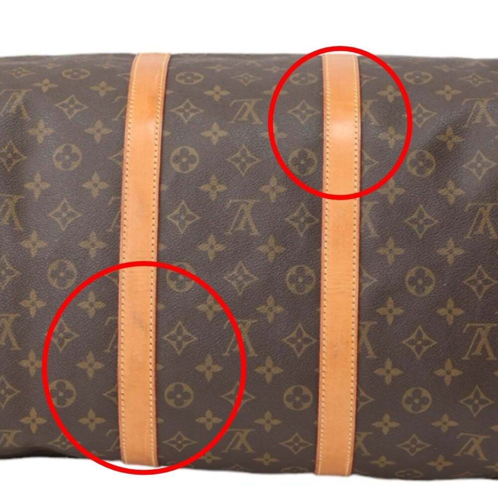 LOUIS VUITTON Authentic Brown Monogram Canvas Keepall 55 Boston Bag - Picture 13 of 15